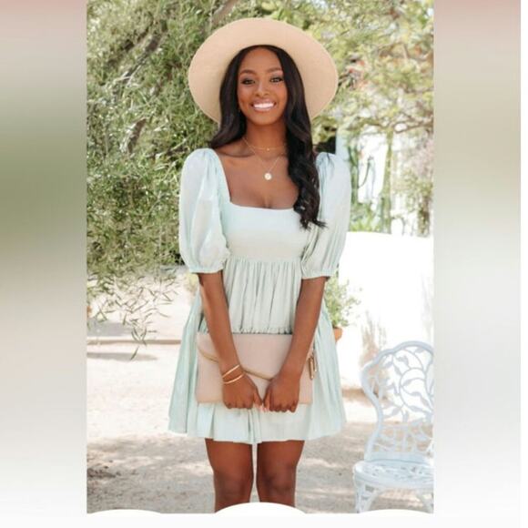 VICI CATCH FEELS PUFF SLEEVE BABYDOLL MINI DRESS XL - Picture 3 of 7